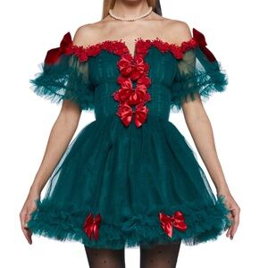 Sugar Thrillz Winter Rose Mini Dress NWT